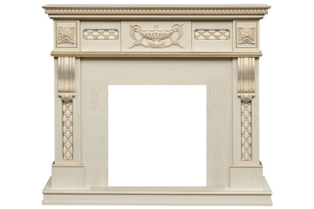 Каминокомплект Corsica - Слоновая кость с патиной (Ширина 1100) с очагом Atherton